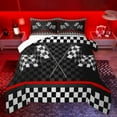 thumbnail image 1 of Manfei Racing Flag Bedding Comforter Set,Speed Sport Twin Comforter Sets,White Black Plaid Bedding Set For Boys Teens,Super Cozy Room Decor,2 Pieces, 1 of 8