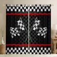thumbnail image 1 of Manfei Racing Flag Black Out Curtains,Speed Sport Curtains Pack of 2 (42x63 Each),White Black Plaid Bedroom Curtains For Boys Teens,Super Cozy Room Decor, 1 of 6