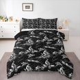 thumbnail image 1 of Manfei Racing Motocross Queen Comforter Set,Grid Print Comforter Sets Queen,Black,Black Reversible,3 Pieces,1 Comforter and 2 Pillowcases, 1 of 7