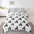 thumbnail image 1 of Manfei Racing Motorcycle Queen Comforter Set,Extreme Speed Games Comforter Sets Queen,White,Reversible,3 Pieces,1 Comforter and 2 Pillowcases, 1 of 7