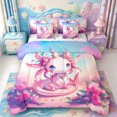 thumbnail image 1 of Manfei Rainbow Axolotl 7 Pieces Full Size Bedding Sets,Animals Print Full Size Bed in a Bag,Colorful Stars Reversible, 1 of 7