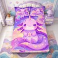 thumbnail image 1 of Manfei Rainbow Axolotl Fitted Sheet Full,Animals Pattern Bed Set,3-Piece,1 Fitted Sheet and 2 Pillowcases, 1 of 6