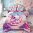thumbnail image 1 of Manfei Rainbow Axolotl Full Size Comforter Sets,Animals Print Bedding Comforter Set,Colorful Stars Reversible,3pcs,1 Comforter and 2 Pillowcases, 1 of 7