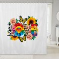 thumbnail image 1 of Manfei Rainbow Flower Shower Curtain 72Wx72L, Rustic Groovy Butterfly Bathroom Curtain, White Orange, 1 of 5