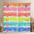 thumbnail image 1 of Manfei Rainbow Printing Blackout Curtains, Kawaii Stripe Love Heart Window Curtains Pack of 2 (38x45 Each), Pink Green Blue, 1 of 6