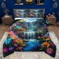 thumbnail image 1 of Manfei Rainbow Rustic Flowers Bedding Comforter Set,Waterfall Landscape Twin Comforter Sets,Beauty Natural Scenery Bedding Set For Teens,Ultra Soft Home Decor Reversible,2pcs, 1 of 8
