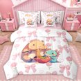 thumbnail image 1 of Manfei Ramen Capibara Axolotl Bedding Comforter Set 7pcs, Kawaii Pink Bowknot Flower Queen Bedding Sets, Cartoon Animal Lover Reversible Queen Sheet Sets, Super Cozy Room Decor, 1 of 7