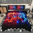 thumbnail image 1 of Manfei Red Blue Gamepad Full Size Comforter Sets for Boys, Futuristic Game Console Bedding Comforter Set, Fire and Water Reversible Bedding Sets, Breathable Home Decor, 3-Piece, 1 of 9