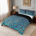 Manfei Red Blue Leopard Duvet Cover Queen, Bold Multicolor Spot Queen ...