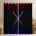 thumbnail image 1 of Manfei Red Blue Gradient Light Black Out Curtains,Video Games Theme Curtains Pack of 2 (42x63 Each),Modern Fashion Gaming Bedroom Curtains For Boys,Ultra Soft Home Decor, 1 of 6