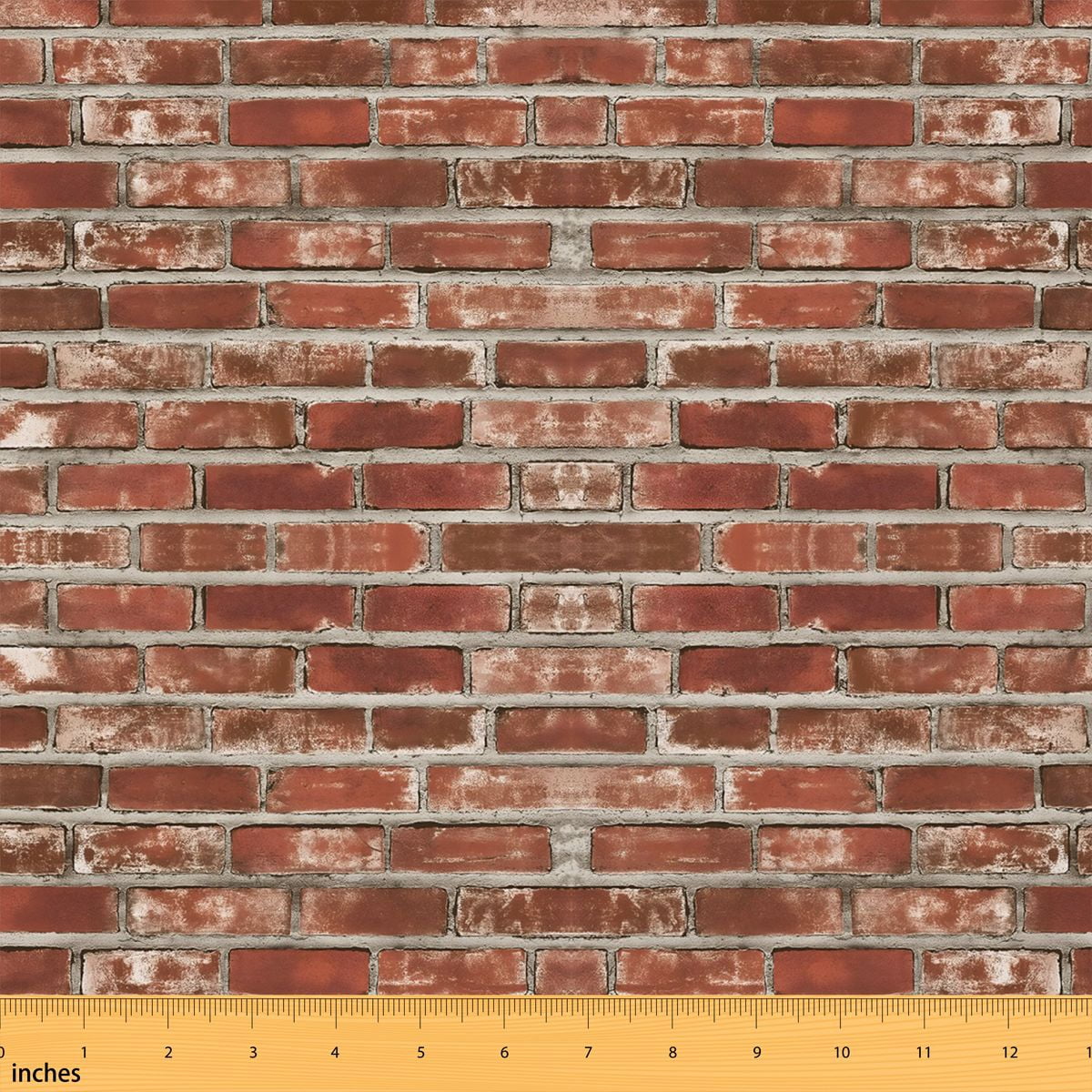 Manfei Red Brick Fabric by the Yard 5 Yards, Masonry Wall Fabric for ...