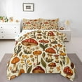 thumbnail image 1 of Manfei Red Brown Mushroom Bedding Comforter Set,Rustic Flower Floral Twin Comforter Sets,Cute Cartoon Daisy Bedding Set For Girl Child,Microfiber Bedroom Decor Reversible,2 Pieces, 1 of 7