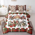 thumbnail image 1 of Manfei Red Cardinals Berry Twin Bedding Sets 7-Piece,Pine Cone Bedding Comforter Set,Merry Xmas Sheet Sets For Child,Ultra Soft Home Decor Reversible, 1 of 7