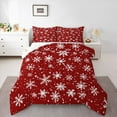 thumbnail image 1 of Manfei Red Cartoon Snowflake Bedding Comforter Set for Teen, Winter Snow Twin Comforter Sets, Western Christmas Festival Reversible Bedding Set, Breathable Home Decor, 2pcs, 1 of 8