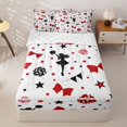 thumbnail image 1 of Manfei Red Cheerleading Zipper Full Size Comforter Sets with Fitted Sheet and 2 Pillowcases For Girls,Cartoon Cheer Bow Print Zipper Bedding SetFor Kids,Reversible,4-Piece, 1 of 7