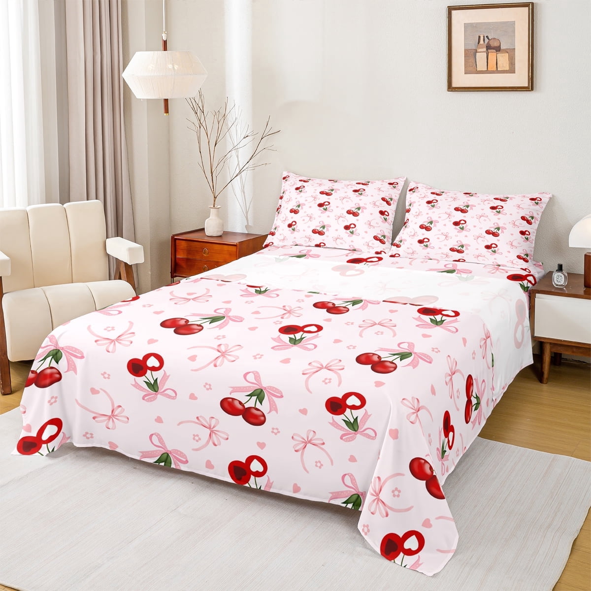 Orgamic Sheets Paper Manfei Red Cherry Sheets - Bed textiles for shops - Walmart Business ...