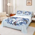 thumbnail image 1 of Manfei Red Christmas Berry Queen Sheet Set,Xmas Wreath,Blue Red,4-Piece Microfiber, 1 of 7