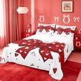thumbnail image 1 of Manfei Red Coquette Bow Full Size Sheets For Girls,Romantic Loves Pattern Bed Sheets For Kids,4 Pieces, 1 of 6