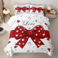 thumbnail image 1 of Manfei Red Coquette Bow Twin Quilt Set For Girls,Romantic Loves Pattern Twin Coverlet Set For Kids,2pcs, 1 of 7
