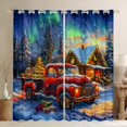 thumbnail image 1 of Manfei Red Farm Truck Black Out Curtains, Merry Christmas Curtains Pack of 2 (42x63 Each) for Kids Boys Girls, Cute Gingerbread House Bedroom Curtains, Luxury Home Decor, 1 of 6