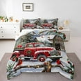 thumbnail image 1 of Manfei Red Farmhouse Truck Bedding Comforter Set, Winter Christmas Twin Comforter Sets, Rustic Countryside Reversible Bedding Set, Microfiber Bedroom Decor, 2 Pieces, 1 of 8