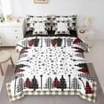 thumbnail image 1 of Manfei Red Green Tree Bedding Comforter Set 7-Piece, Rustic Winter Snowflake King Bedding Sets, Merry Christmas Theme Reversible Bed Sheets, Ultra Soft Home Decor, 1 of 7