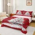 thumbnail image 1 of Manfei Red Grey Christmas Tree Twin Sheet Sets, Winter Snowflake Twin Fitted Sheet, Teens Boys Girls Kids Flat Sheet, Microfiber Bedroom Decor, 3-Piece, 1 of 7