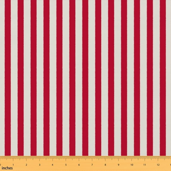 Text Tile Material Manfei Red Line Fabric by the Yard 1 Yard, White Pinstripe Home Decor ...