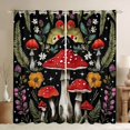 thumbnail image 1 of Manfei Red Mushroom Blackout Curtains Set of 2 (52x84 Each) for Female Men,Chic Floral Flowers Window Curtains,Exotic Style Curtains and Drapes,Ultra Soft Home Decor, 1 of 6