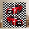 thumbnail image 1 of Manfei Red Racing Car Curtains Pack of 2 (42x84 Each) for Boys, Black White Checkered Buffalo Curtains Blackout, Extreme Sport Bedroom Curtains, Window Curtains Decor, 1 of 6