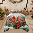 thumbnail image 1 of Manfei Red Robin Bird Queen Comforter Set, Winter Snowflake Bedding Sets, Merry Christmas Reversible Bedding Comforter Set, Super Cozy Room Decor, 3-Piece, 1 of 8