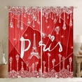 thumbnail image 1 of Manfei Red Sequin Print Black Out Curtains for Teens, Romantic Anniversary Paris Curtains Pack of 2 (42x63 Each), Eiffel Tower Bedroom Curtains, Living Room Curtains Decor, 1 of 6