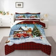 thumbnail image 1 of Manfei Red Truck 3pcs King Size Comforter Sets,Happy Christmas Bedding Comforter Set,Cartoon Snowman Bedding Set,Ultra Soft Geometric Room Decoration,Reversible, 1 of 8