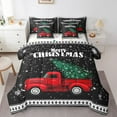 thumbnail image 1 of Manfei Red Truck 7pcs Bedding Comforter Set,Christmas Tree Queen Bedding Sets Super Cozy,Festival Xmas Queen Sheet Sets,Breathable Happy New Year Room Decorative,Reversible, 1 of 7