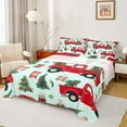 thumbnail image 1 of Manfei Red Truck Car 4pcs Bed Sheets for Teens Boys Girls,Xmas Tree King Sheets,Merry Christmas Super Cozy Sheet Set,Microfiber Bedroom Decor, 1 of 7