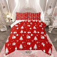 thumbnail image 1 of Manfei Red White Xmas Queen Comforter Set for Children, Merry Christmas Bedding Sets, Happy New Year Festival Bedding Comforter Set, Microfiber Bedroom Decor, Reversible 3 Pieces, 1 of 8