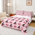 thumbnail image 1 of Manfei Red Witch Hat Twin Sheet Sets for Kid, Kawaii Cartoon Bowknot Twin Fitted Sheet, Happy Halloween Flat Sheet, Lightweight Room Decor, 3-Piece, 1 of 7