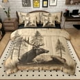 thumbnail image 1 of Manfei Reindeer Elk Adult 7-Piece Twin Bedding Sets, Rustic Animal Bedding Comforter Set, Vintage Countryside Cabin Reversible Sheet Sets, Luxury Bedroom Decor, 1 of 8