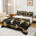 thumbnail image 1 of Manfei Reindeer Elk Print Queen Sheet Sets for Adult, Vintage American Flag Flat Sheet, Wildlife Animal Queen Fitted Sheet, Microfiber Bedroom Decor, 4pcs, 1 of 7