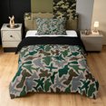 thumbnail image 1 of Manfei Retro Airplane Camo Twin Comforter Sets, Old Fashion Plane Vehicle Bedding Set, Woodland Green, Black Reversible, 2-Piece, 1 Comforter and 1 Pillowcase, 1 of 7