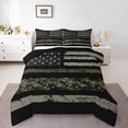thumbnail image 1 of Manfei Retro American Flag Bedding Comforter Set, Grey Geometric Abstract Twin Comforter Sets, Camouflage Reversible Bedding Set, Microfiber Bedroom Decor, 2 Pieces, 1 of 8