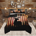 thumbnail image 1 of Manfei Retro American Flag Full Size Comforter Sets, Jungle Deer Elk Print Bedding Comforter Set, Rustic Farmhouse Animal Reversible Bedding Sets, Breathable Home Decor, 3 Pieces, 1 of 8