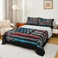 thumbnail image 1 of Manfei Boys Lacrosse Games Twin Sheet Set (3-Piece) Watercolor American Flag Red Decor For Teens, 1 of 7