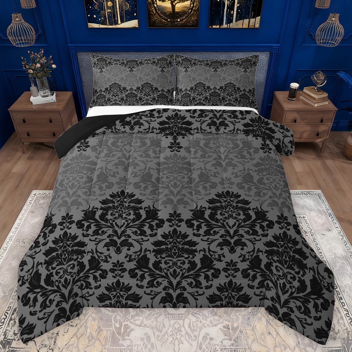 Manfei Retro bohemian Flowers Bedding Comforter Set,Rustic Victorian ...