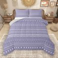 thumbnail image 1 of Manfei Retro bohemian Geometric Bedding Comforter Set,Vintage Boho Theme Twin Comforter Sets,White Purple Bedding Set For Men Women,Ultra Soft Home Decor Reversible,2-Piece, 1 of 9