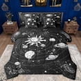 thumbnail image 1 of Manfei Retro Boho Sun 7-Piece Twin Bedding Sets,Galaxy Planet Bedding Comforter Set,White Starry Night Sheet Sets For Boys Girls,Microfiber Bedroom Decor Reversible, 1 of 8