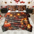 thumbnail image 1 of Manfei Retro Books Child 7-Piece Bedding Comforter Set, Winter Flower Pumpkin King Bedding Sets, Western Festival Christmas Reversible Bed Sheets, Lightweight Room Decor, 1 of 8