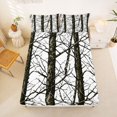 thumbnail image 1 of Manfei Retro Branches Plant Fitted Sheet Queen, Jungle Tree Botanical Bedding, Black White, 3 Pieces, 1 Fitted Sheet and 2 Pillowcases, 1 of 6