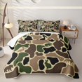 thumbnail image 1 of Manfei Retro Camouflage Bed Spread Queen,Woodland Bear Queen Coverlet Set,Brown Green,3 Pieces, 1 of 7