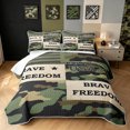 thumbnail image 1 of Manfei Retro Camouflage Quilt King, Countryside Camo King Coverlet Set, Urban Gray, 3 Pieces, 1 Bedspread and 2 Pillowcases, 1 of 7